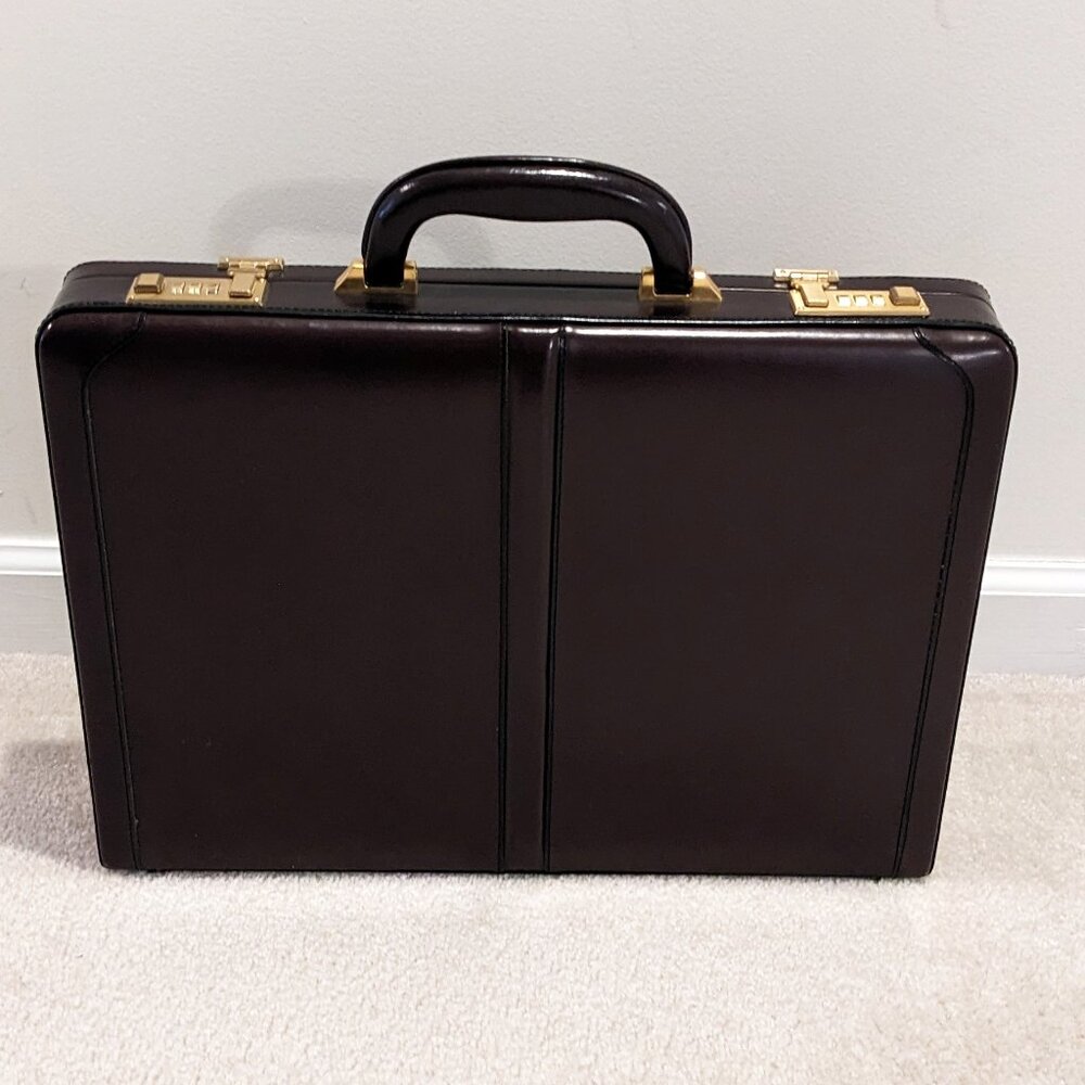 Classic Burgundy Top Grain Leather Briefcase